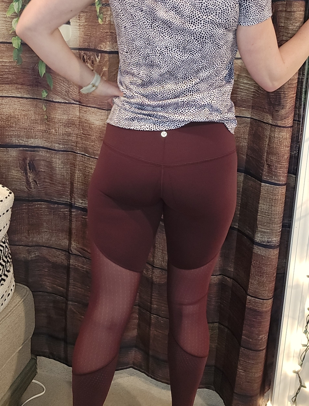 Lululemon High-Waist Burgundy Athletic Leggings